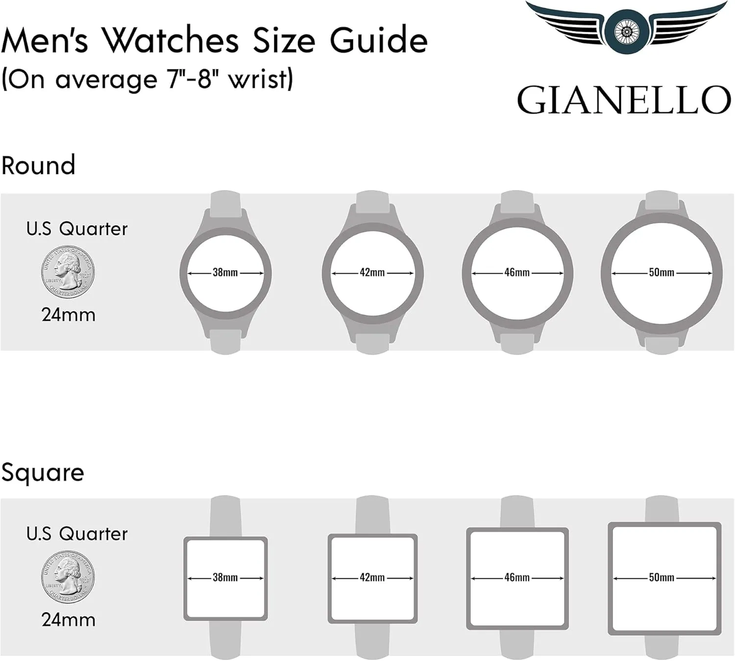 Dial Watch Gianello Men's Genuine nightmare deepen warehouse instinctive chronic axis Diamond 