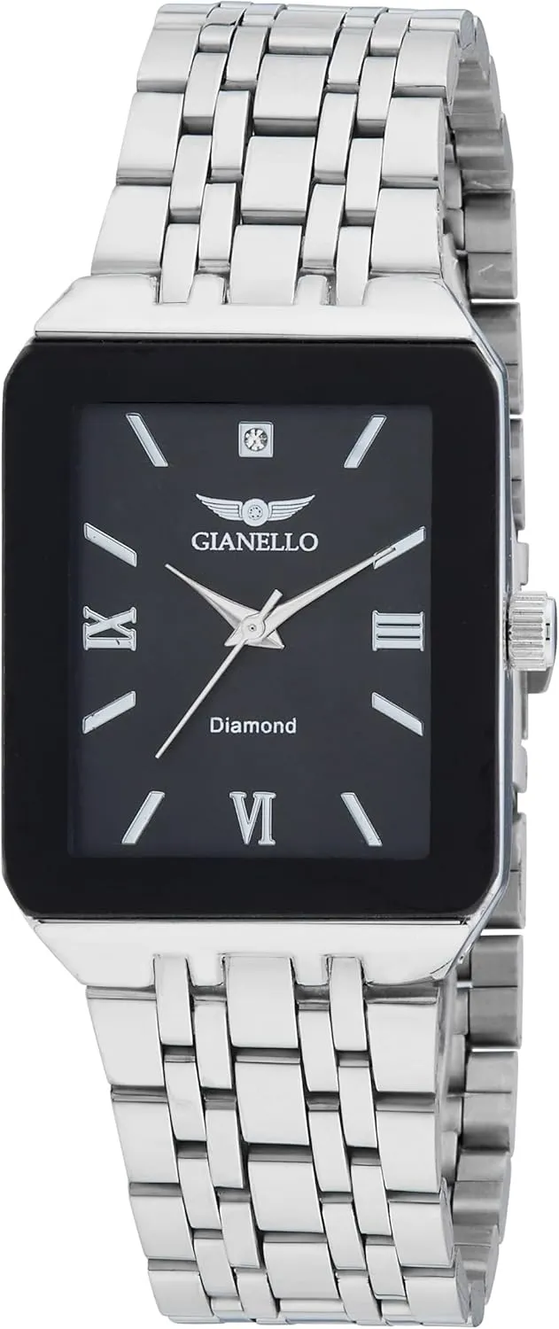 Dial Watch Gianello Men's Genuine nightmare deepen warehouse instinctive chronic axis Diamond 