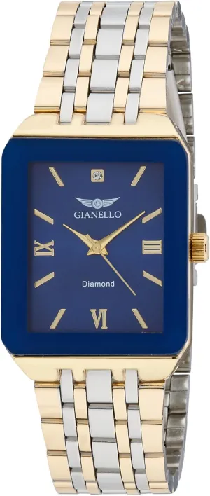 Dial Watch Gianello Men's Genuine nightmare deepen warehouse instinctive chronic axis Diamond 