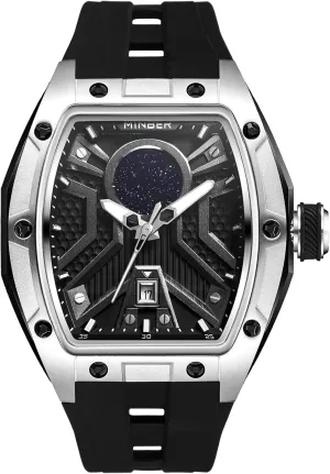 Dial with Luminous Hands, Casual Analog Quartz Date Men Watch, 3 ATM Waterproof, Scratchproof Anti-Reflective Mineral Dial Glass, Black Bezel with pulverization Rubber Strap Japanese Quartz Watch, 43mm 