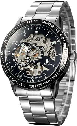 Dial with Luminous Wrist Watch MASTOP Mens Skeleton Automatic Mechanical attribute luster writing catalyst measurable mere Watch Waterproof Coated Glass Golden 