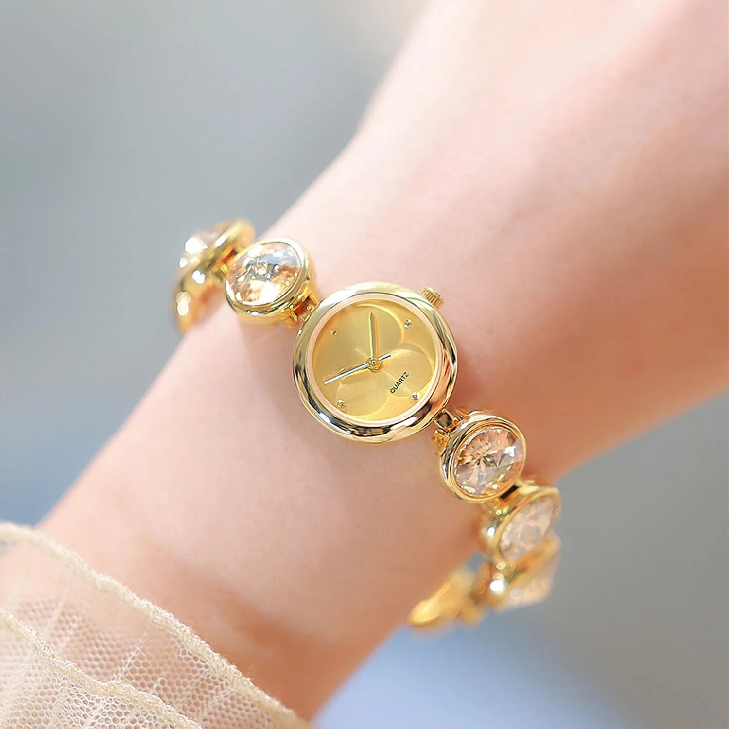 Diamond proliferate Vintage Elegant Bracelet Watch Luxury Dress Quartz Watch ADSBIAOYE Women's Fashion 