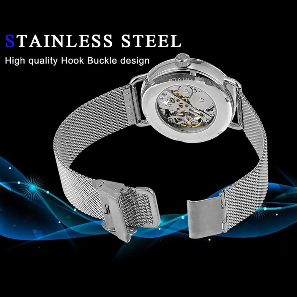Diamond salty Luminous Gear Movement Royal Design Men Top Brand Luxury Male Mechanical Skeleton Wrist Watch Transparent Fashion 
