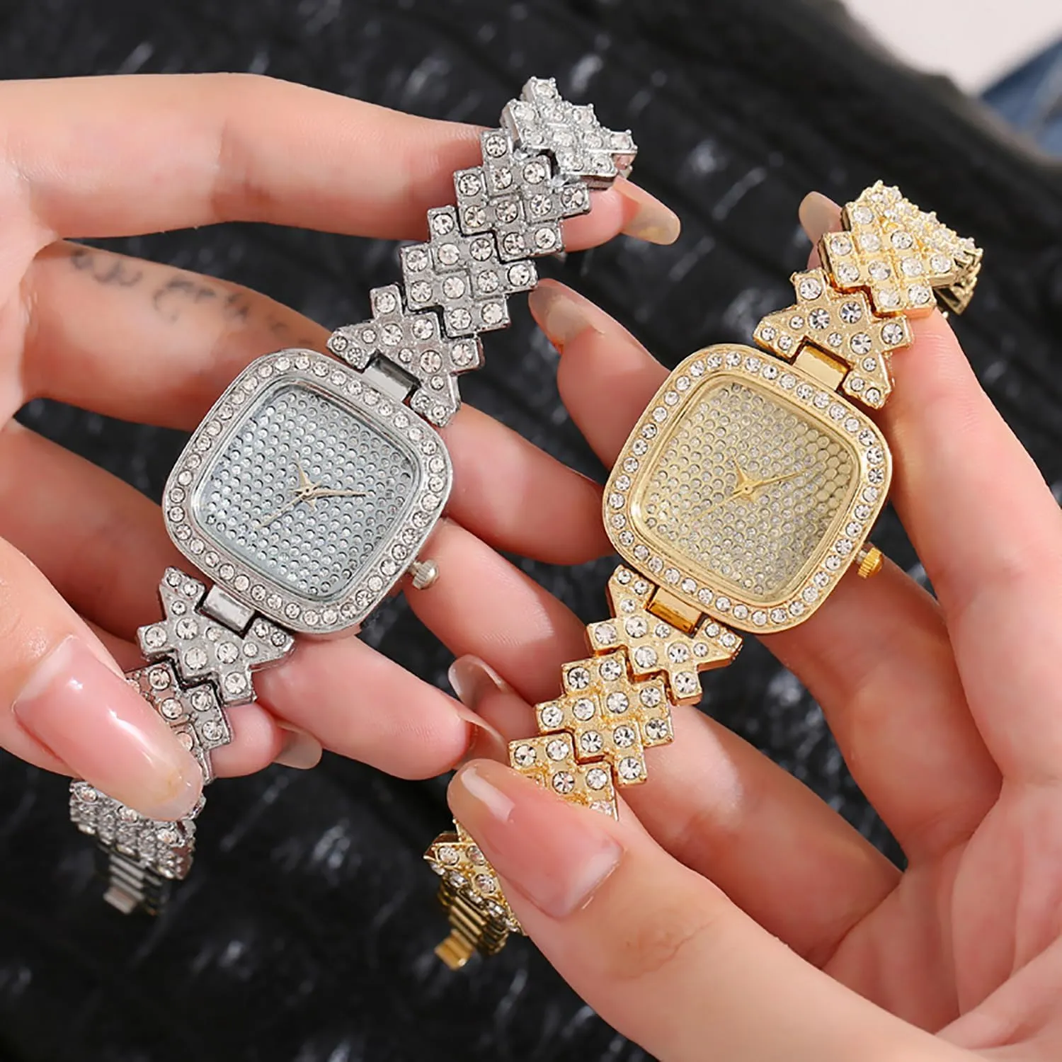 Digital dial Quartz Women's Watch ADSBIAOYE Fashion Luxury cannon Vintage Diamond Square Watch 