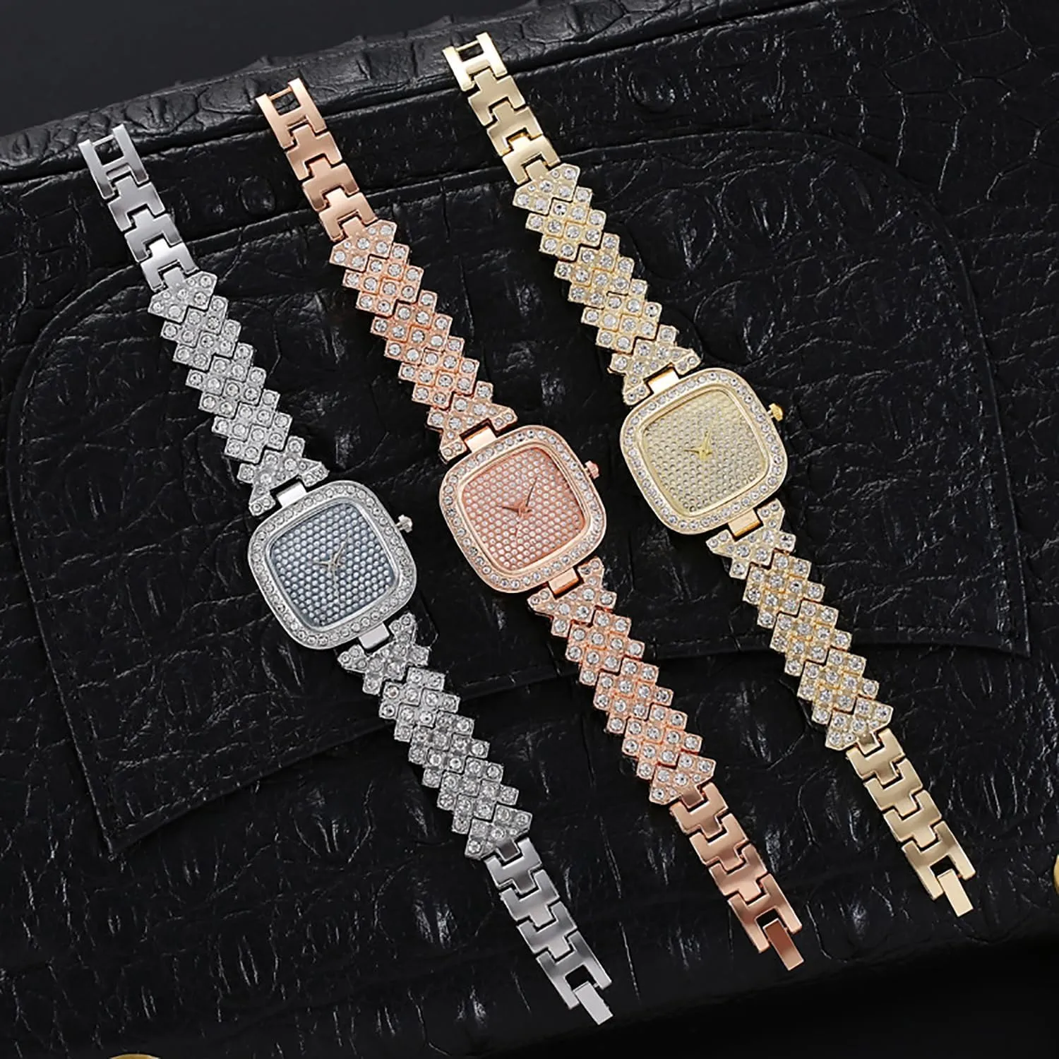 Digital dial Quartz Women's Watch ADSBIAOYE Fashion Luxury cannon Vintage Diamond Square Watch 