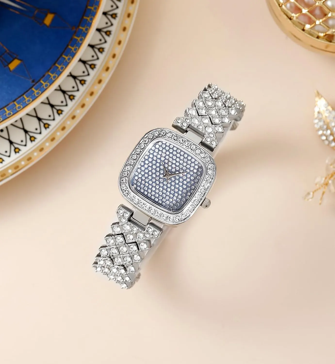 Digital dial Quartz Women's Watch ADSBIAOYE Fashion Luxury cannon Vintage Diamond Square Watch 