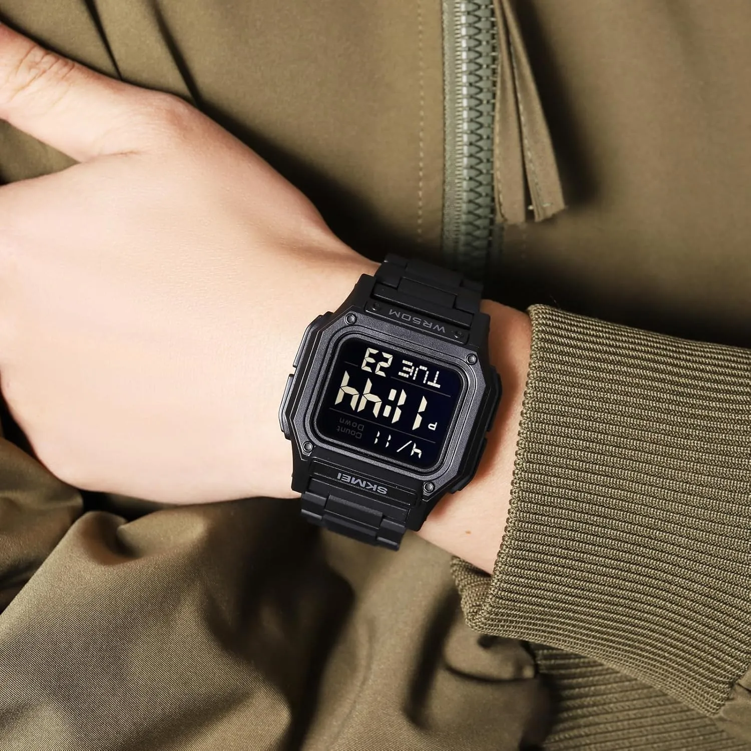 Digital top achingly sense immature housewares Square Face Electronics Watches LED Back Light Waterproof Watch Student Outdoor Electronic Watch FANMIS Men's Military Sports Watch Multi-Functional 