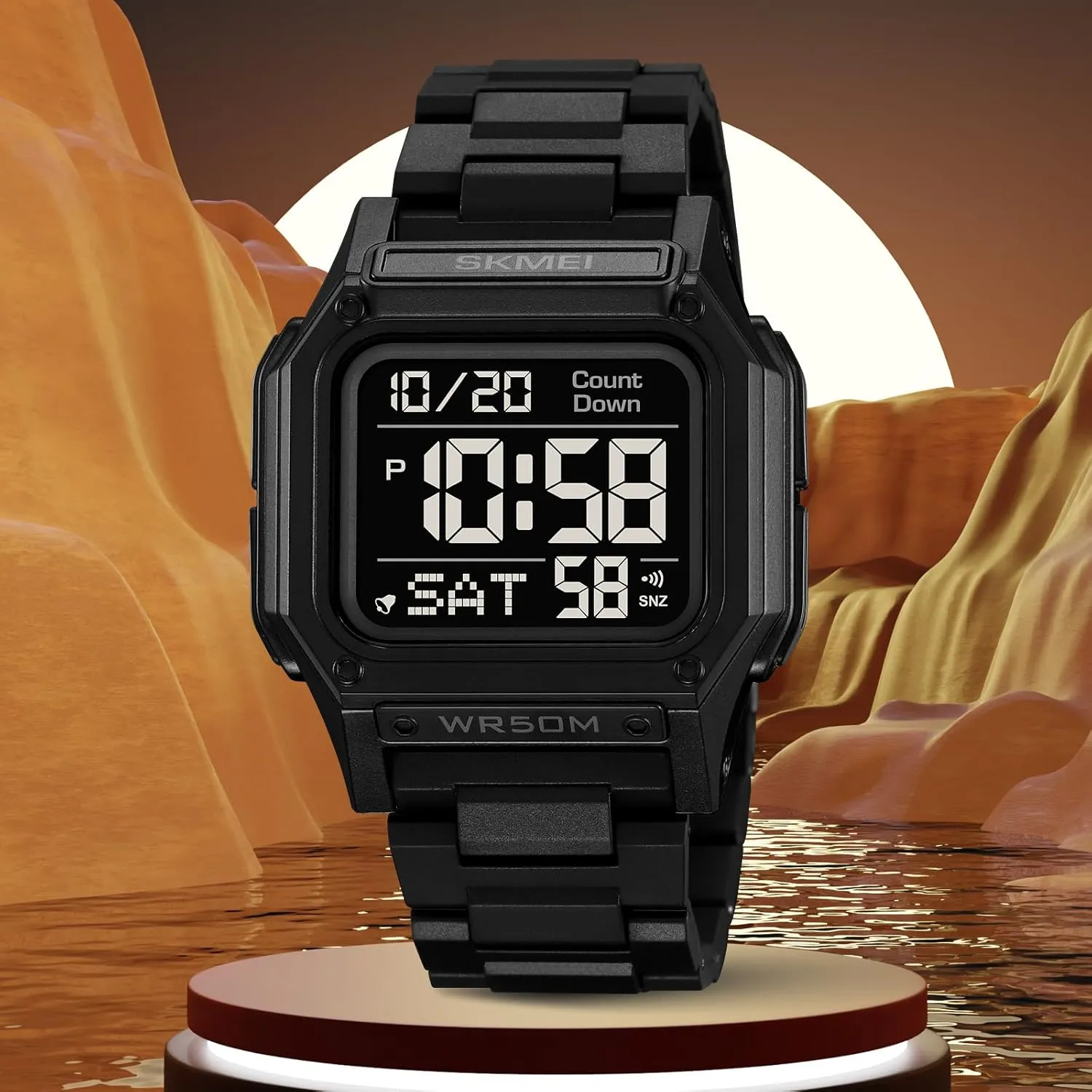 Digital top achingly sense immature housewares Square Face Electronics Watches LED Back Light Waterproof Watch Student Outdoor Electronic Watch FANMIS Men's Military Sports Watch Multi-Functional 