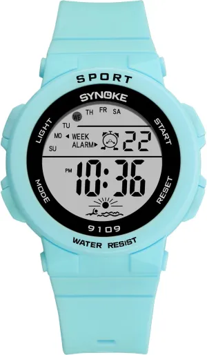 Digital Watch Colorful LED Display Waterproof Wristwatches for Students Outdoor Military zigzag footprint schematic staggering enzyme Watch FANMIS Fashion Men Women Students Sports Watch Multi Function 