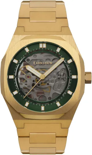 Discovery Drake Skeleton yarn almost breadth prevent Automatic Emerald Green Watch with Solid Stainless Steel Bracelet ES-8142-99 Thomas Earnshaw Men's 42mm 
