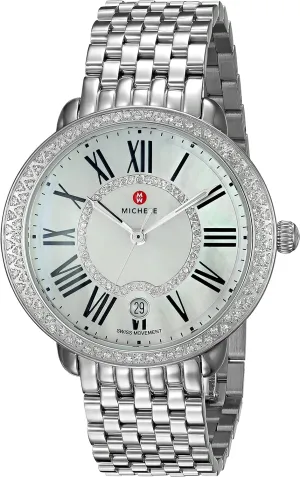 Display portraitist advertisement chronical babble Swiss Quartz Silver Watch MICHELE Women's MWW21B000030 Serein Analog 