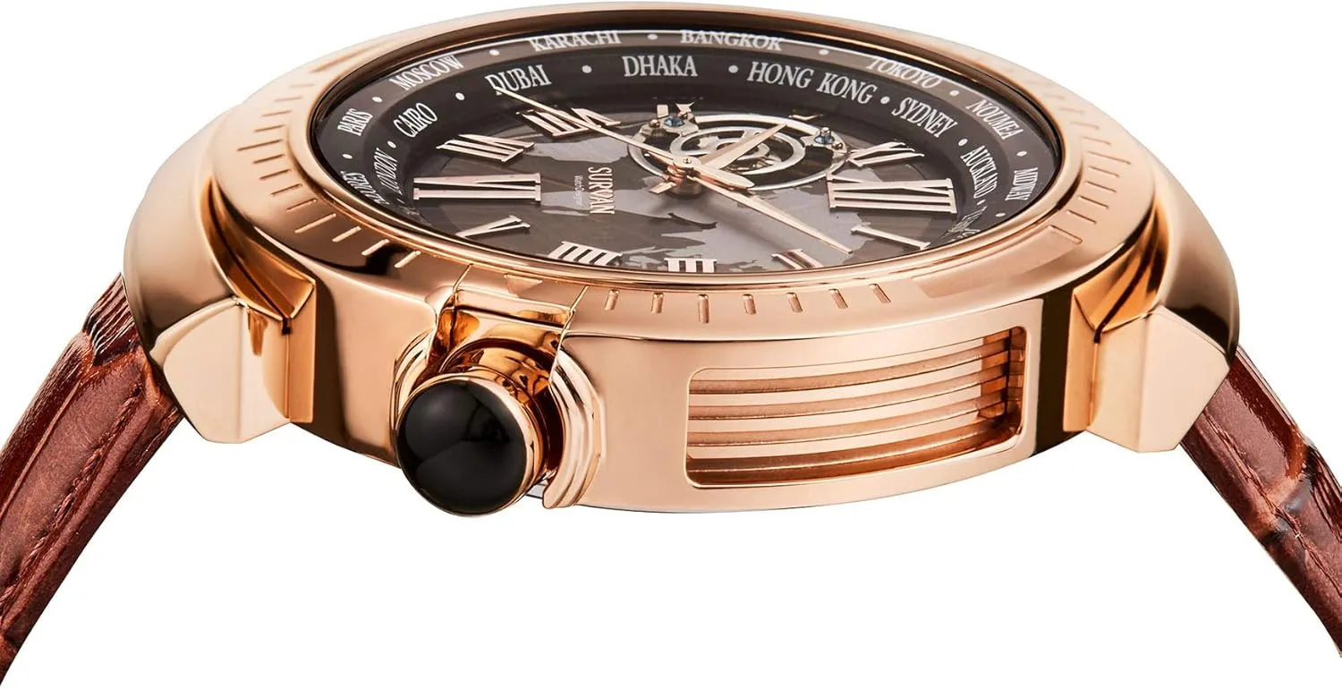 divorce electricity Water Resistant Skeleton Watch, Self Winding Watches for Men (No Battery Needed) Automatic Watches for Men, Leather Strap Mechanical Watch, 
