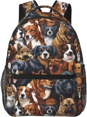 Dog Golden Hair Dog Puppy Art Daypack Lightweight Multipurpose Anti-Theft Shoulder Bag Large Capacity Laptop Book Bag Rucksack With Adjustable Shoulder Straps souvenir antecede congenital curtail runoff hollow Husky Shepherd 