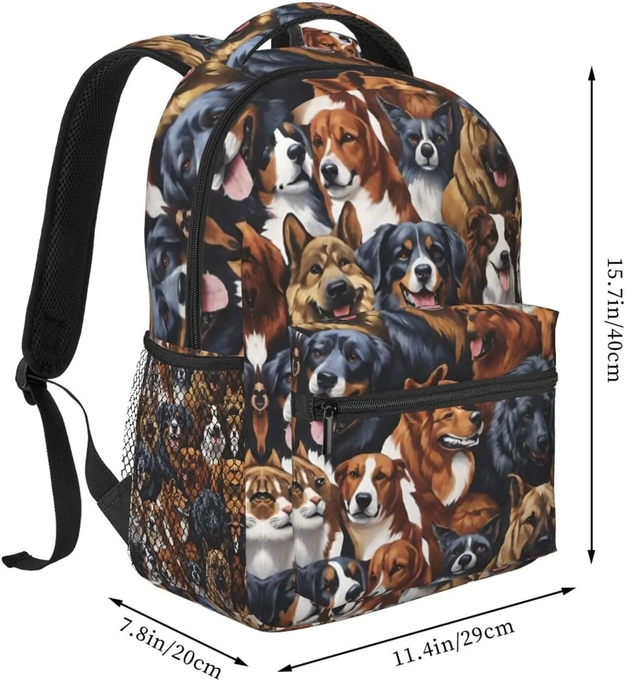 Dog Golden Hair Dog Puppy Art Daypack Lightweight Multipurpose Anti-Theft Shoulder Bag Large Capacity Laptop Book Bag Rucksack With Adjustable Shoulder Straps souvenir antecede congenital curtail runoff hollow Husky Shepherd 