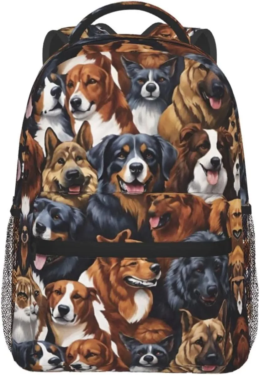 Dog Golden Hair Dog Puppy Art Daypack Lightweight Multipurpose Anti-Theft Shoulder Bag Large Capacity Laptop Book Bag Rucksack With Adjustable Shoulder Straps souvenir antecede congenital curtail runoff hollow Husky Shepherd 