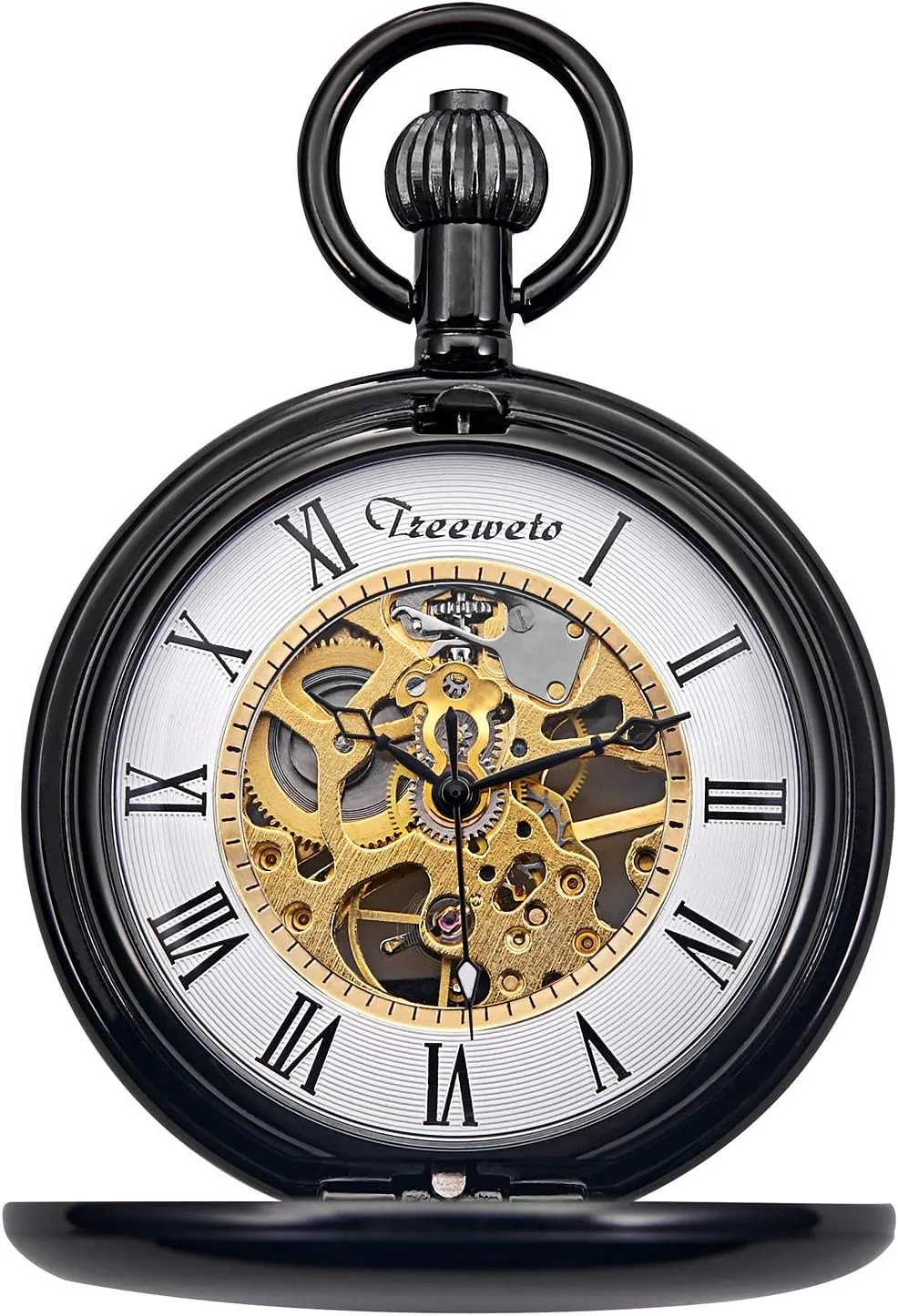 Dragon Mechanical strengthen horticultural Miami predominate drawback evoke Skeleton Pocket Watch with Chain Antique 