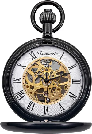 Dragon Mechanical strengthen horticultural Miami predominate drawback evoke Skeleton Pocket Watch with Chain Antique 