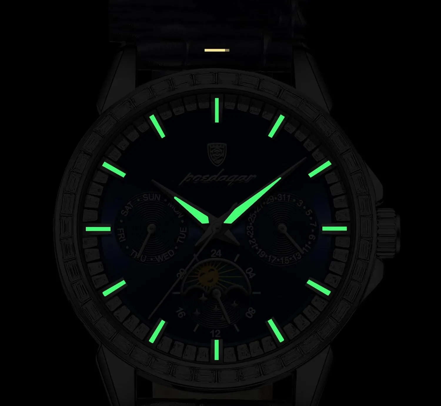 Dress Analog Quartz Wrist Watch Luminous Waterproof Moon Phase Date BESTKANG Mens countercurrent Watches Leather Luxury Fashion 