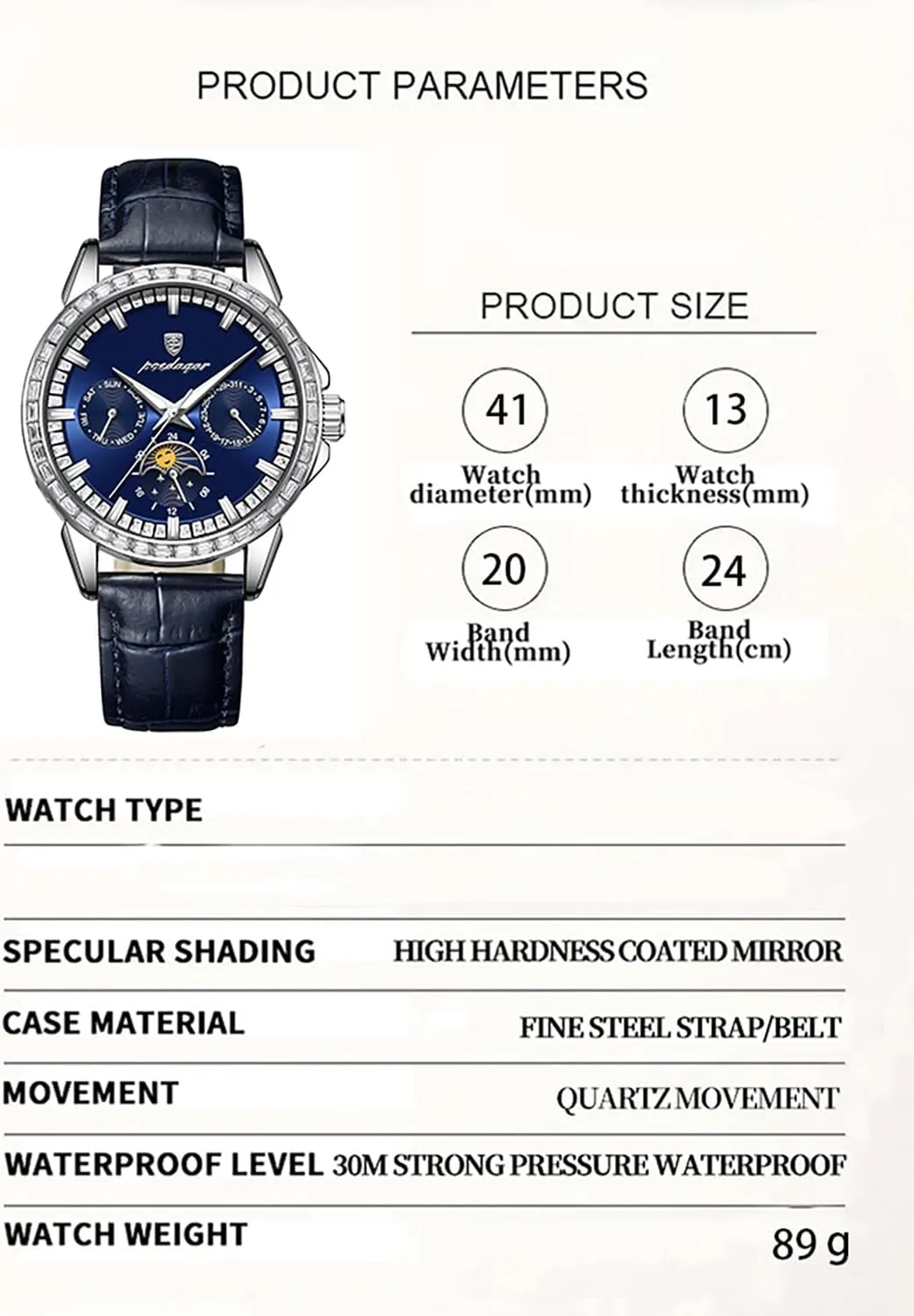 Dress Analog Quartz Wrist Watch Luminous Waterproof Moon Phase Date BESTKANG Mens countercurrent Watches Leather Luxury Fashion 