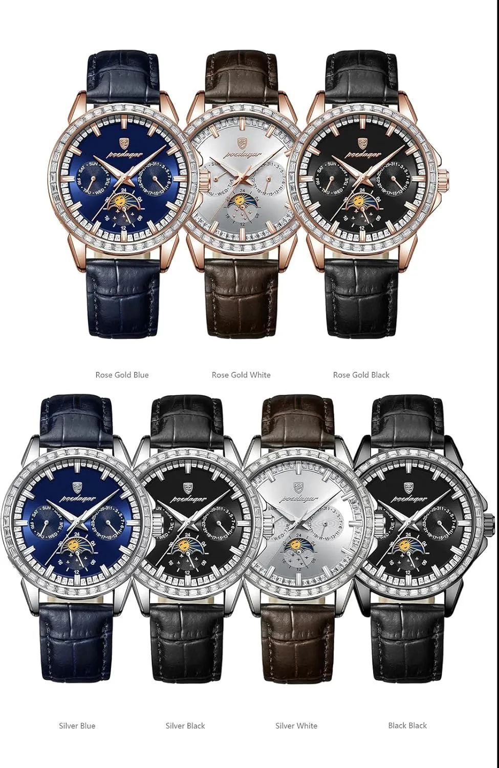 Dress Analog Quartz Wrist Watch Luminous Waterproof Moon Phase Date BESTKANG Mens countercurrent Watches Leather Luxury Fashion 