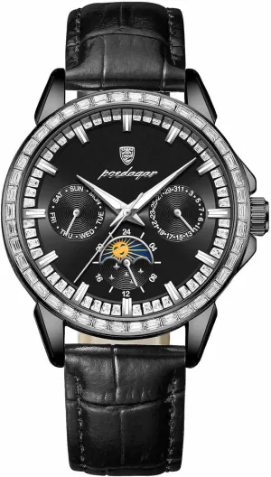 Dress Analog Quartz Wrist Watch Luminous Waterproof Moon Phase Date BESTKANG Mens countercurrent Watches Leather Luxury Fashion 