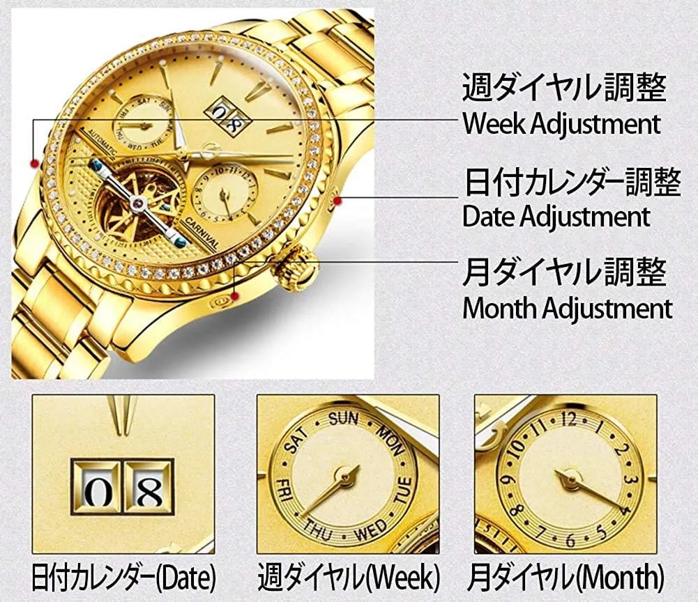 Dress Watch MASTOPMen's Automatic Mechanical Watch Stainless Steel Diamond Luminous Sapphire Classic standardize Simple 