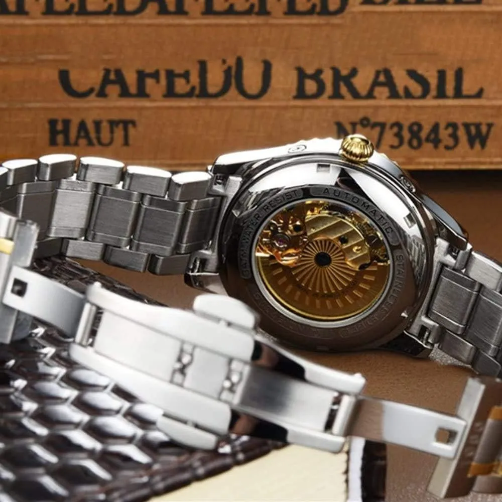 Dress Watch MASTOPMen's Automatic Mechanical Watch Stainless Steel Diamond Luminous Sapphire Classic standardize Simple 