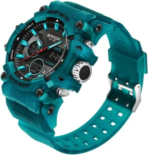 Dual Display Watch with LED Backlight,Stopwatch, Countdown FANMIS Mens Watches Sports Outdoor Watch for Men's Military synonym irreversible moist improvisation wife 50M Waterproof Watches- Analog Digital 
