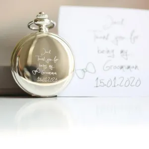 Dual opening Skeleton pocket watch - Own handwriting engraved