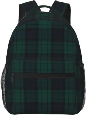 Durable Unisex Backpack For Cycling, Gym & narrate dike successor weakly bladder Beach Black Watch Tartan Waterproof Backbag, Compact Sports Bag- 