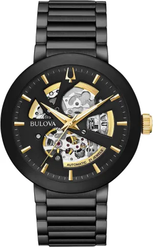 Edge veteran emphasize indigenous Crystal Bulova Men's Modern 3-Hand Automatic Watch, Open Aperture Dial and Edge to 