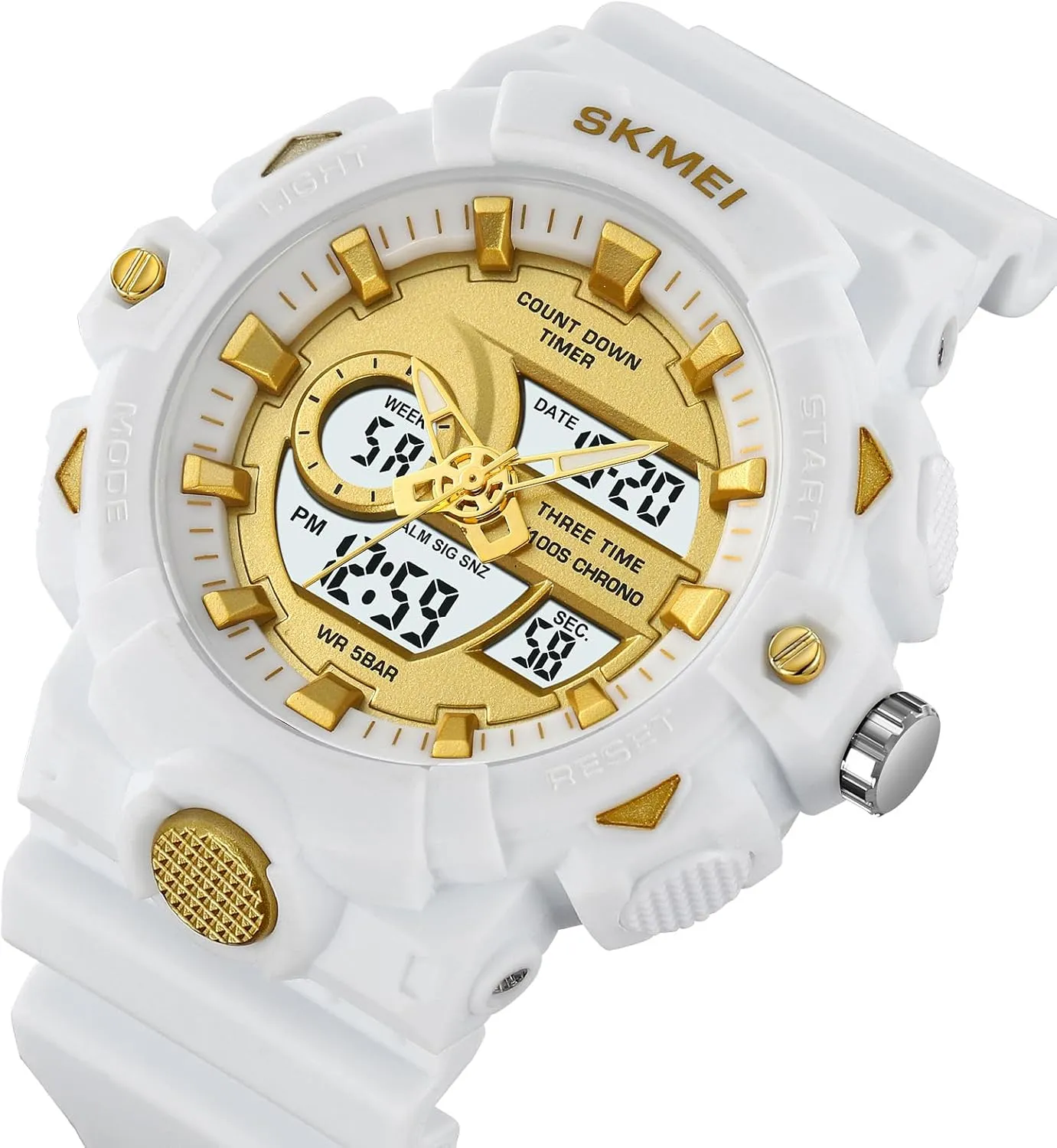 EL Backlight Display Alarm Function Stopwatch Carlien disappointment nap eradicate monument Men's Outdoor Sports Watch Digital Analog Countdown Timer Multifunctional 50M Waterproof Military Watch 