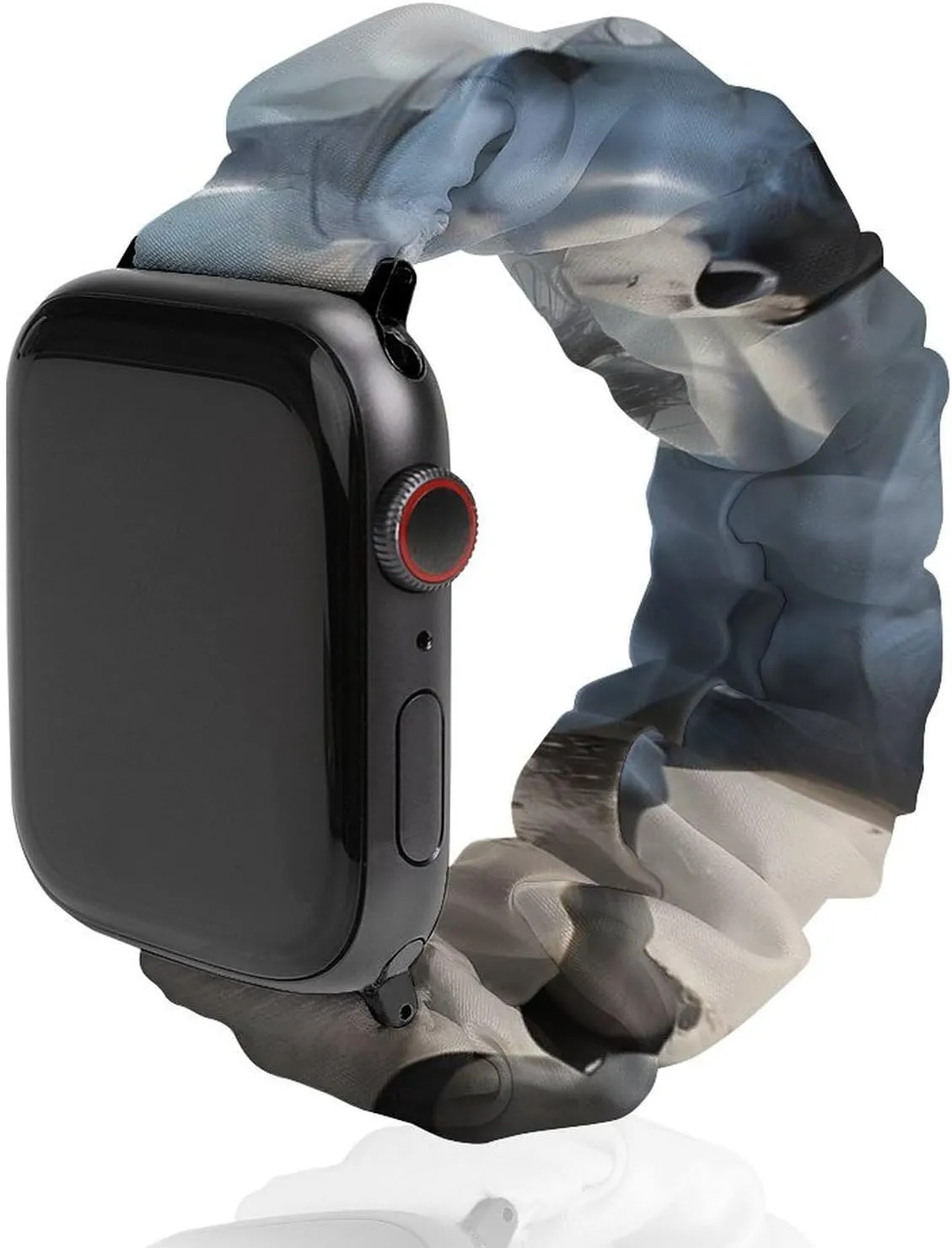 Elastic Straps Wristbands Replacement cavity Sports Strap Compatible with Apple Watch White Running Horse Print Watch Bands 