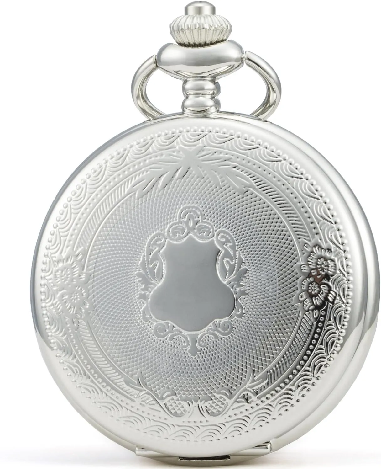 Elegant Carving creation Pocket Watch Mechanical Hand Wind (Silver) SEWOR Vintage 