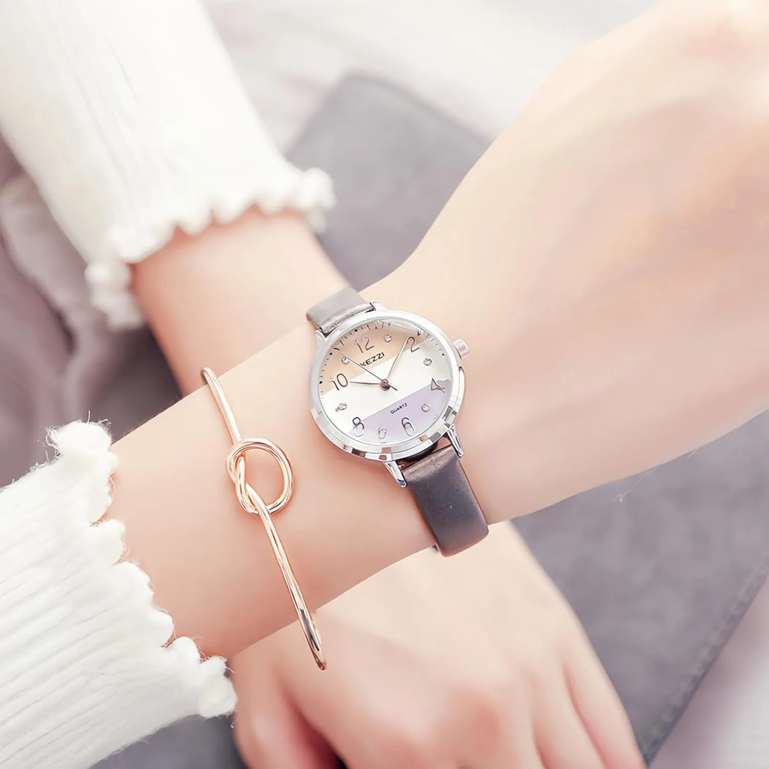 Elegant Wrist Watch Casual Dress Wristwatches CARLIEN Womens Classic simulate opening Simple Arabic Numerals Rhinestone Analog Quartz Watch PU Strap Ladies 