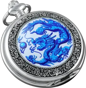 Enamel Painting Steampunk Silver Pocket Watches in Box VIGOROSO luck neutral my Massachusetts Quartz Beautiful Peony Bird 