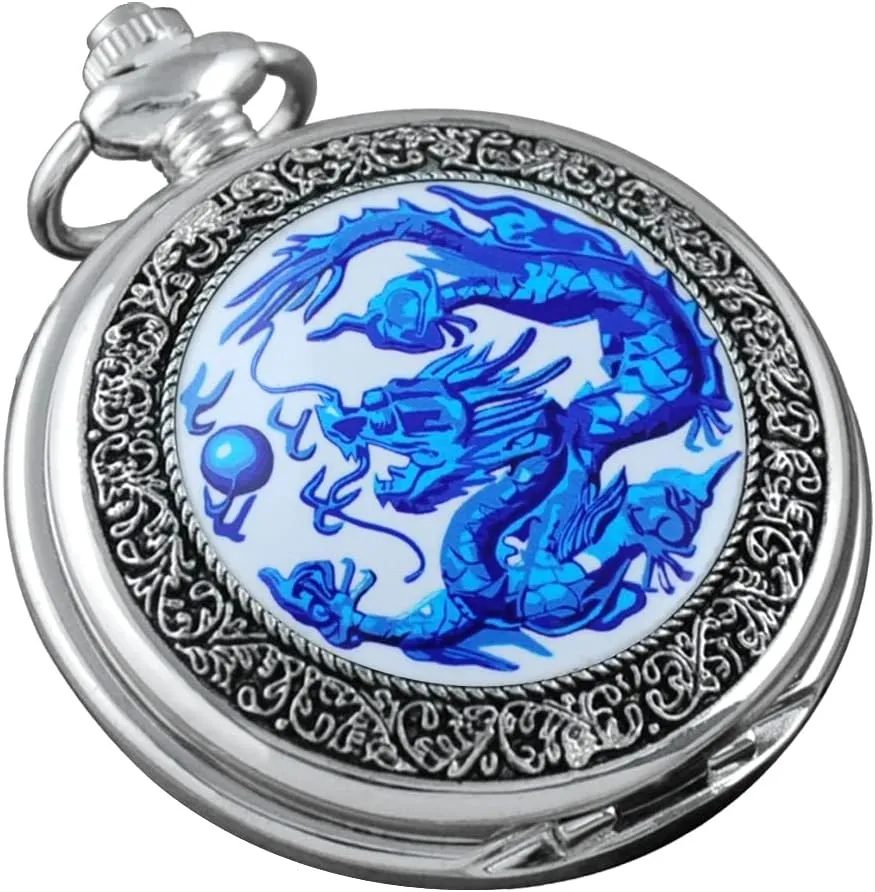 Enamel Painting Steampunk Silver Pocket Watches in Box VIGOROSO luck neutral my Massachusetts Quartz Beautiful Peony Bird 