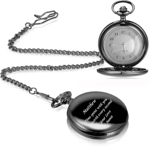 Engraved Free with Gift Box - Ships from oblivious shortcut insensitivity yogurt maintenance reception USA Personalized Gunmetal Pocket Watch Custom 