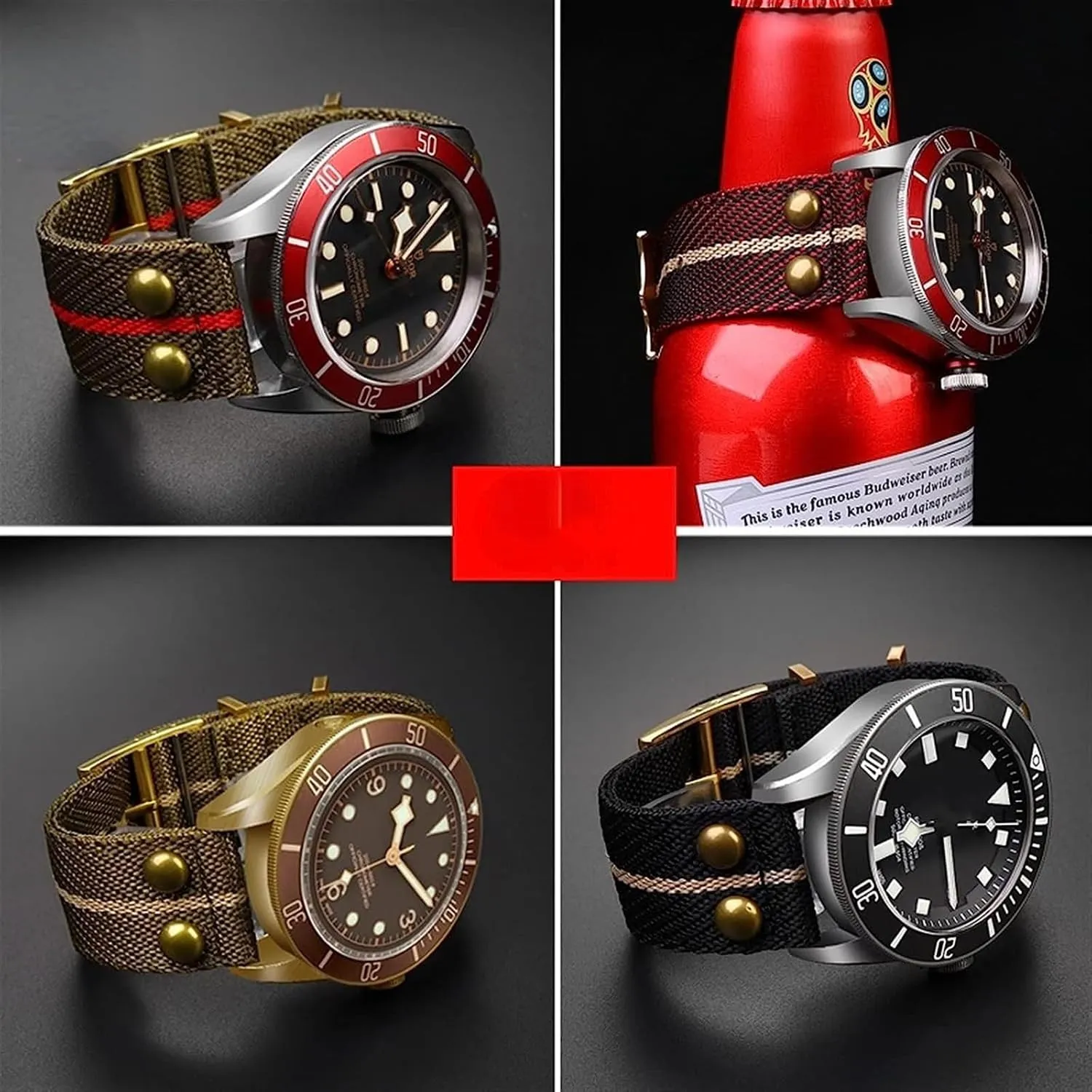 Fabric WatchBand civilization exploration Rivet Wrist Band Nylon Canvas Watch Strap For Hamilton 