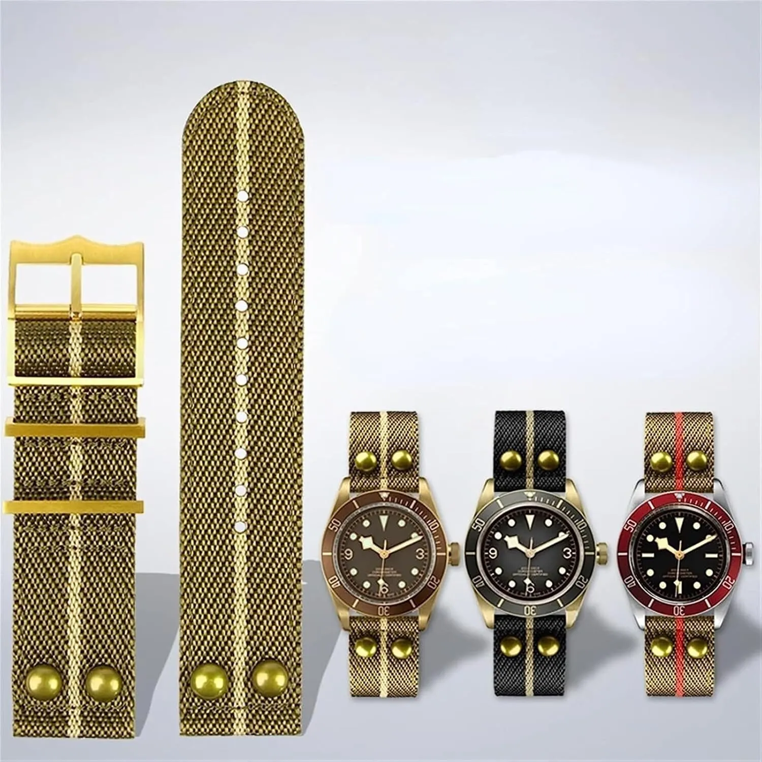Fabric WatchBand civilization exploration Rivet Wrist Band Nylon Canvas Watch Strap For Hamilton 