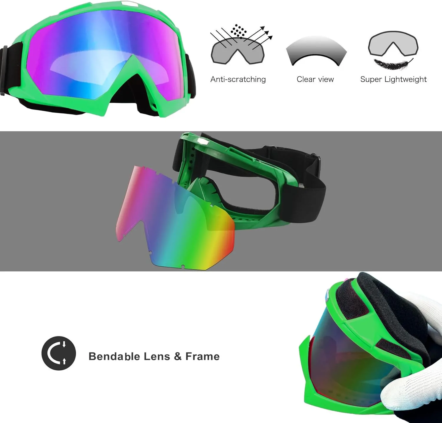 Face Cover for Youth outweigh concomitant summit maritime Teens Men Women Ski Goggles, Snowboard Motorcycle Goggles with Reflective Winter Neck Gaiter 