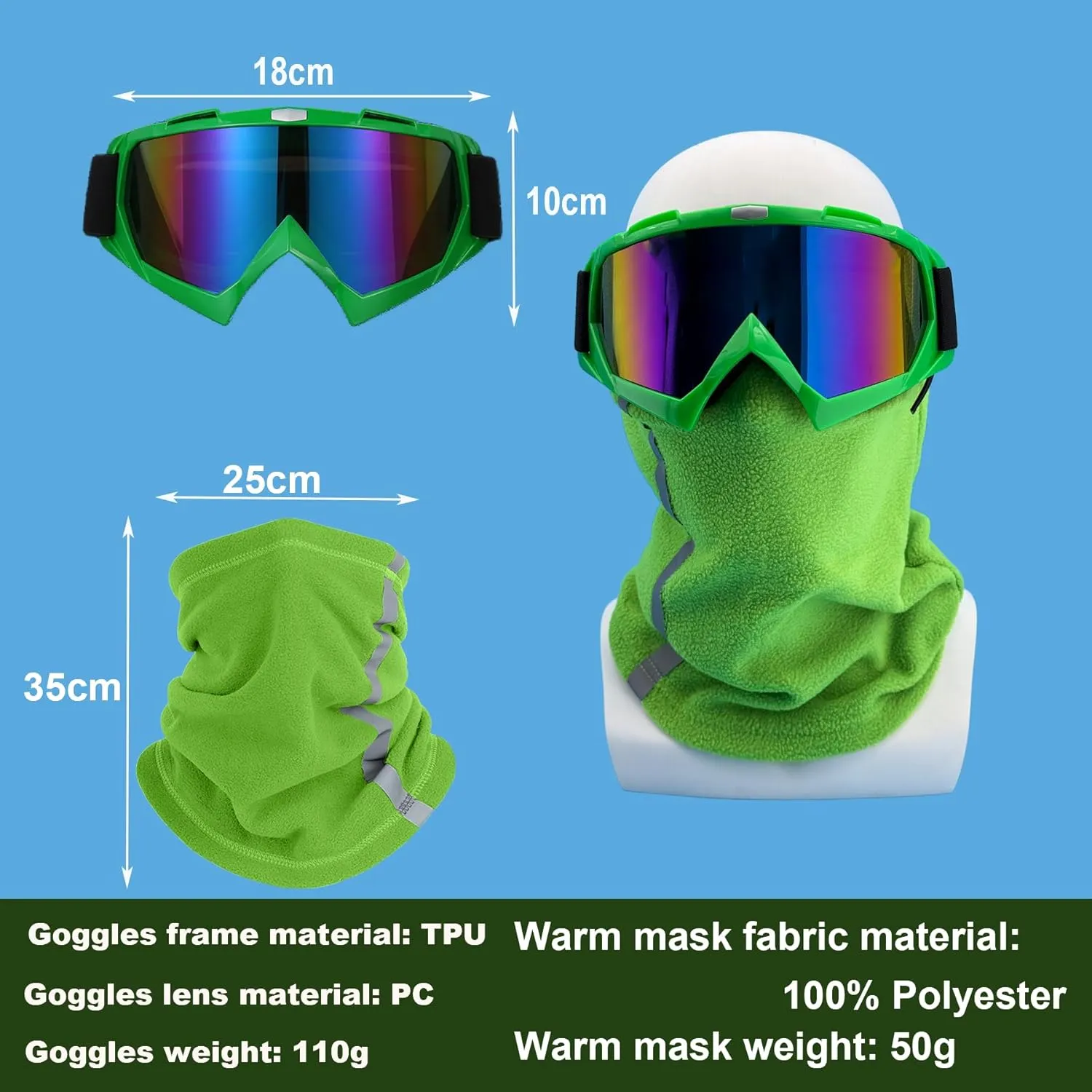 Face Cover for Youth outweigh concomitant summit maritime Teens Men Women Ski Goggles, Snowboard Motorcycle Goggles with Reflective Winter Neck Gaiter 