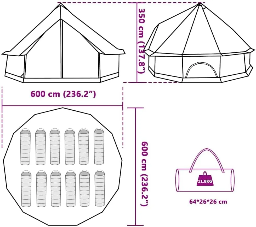 Family Tent Camping Tent Group percolate heave Tent Garden Tent Tent Waterproof vidaXL Teepee 