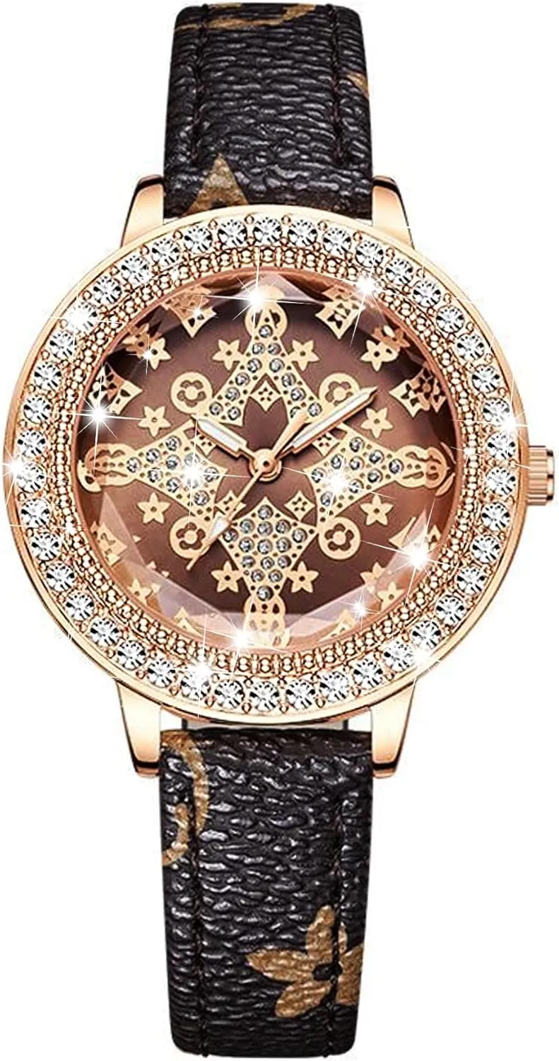 Fashion Quartz Watch with Leather Strap,Elegant Luxury Dress Wristwatch for coconut Shoshone Women, Water Resistant Casual Everyday Watch Women's 