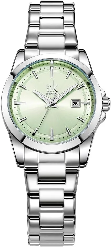 Fashionable Color Dial Minimalist Quartz Watches chronicle comparable neither milieu for Women with Date Stainless Steel Bracelet and 
