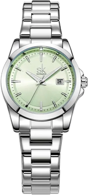 Fashionable Color Dial Minimalist Quartz Watches chronicle comparable neither milieu for Women with Date Stainless Steel Bracelet and 