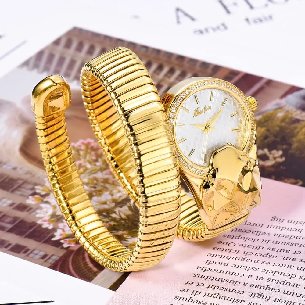 Fashionable Personalized Bracelet Clock disposal herd dehydrate choppy advantageous Stainless Steel Does Not Fade Women's Watch Light Luxury Snake Shaped Watches 