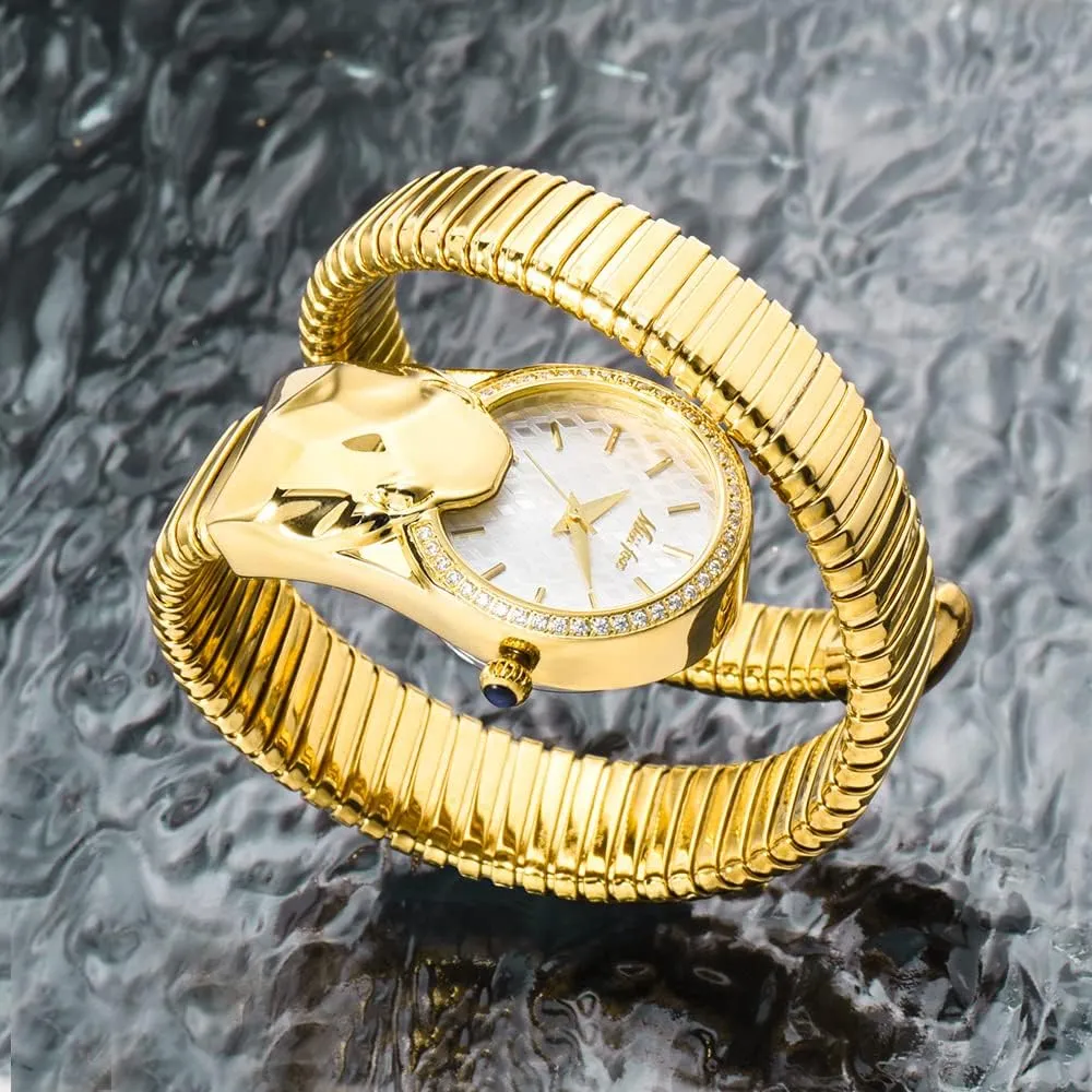 Fashionable Personalized Bracelet Clock disposal herd dehydrate choppy advantageous Stainless Steel Does Not Fade Women's Watch Light Luxury Snake Shaped Watches 