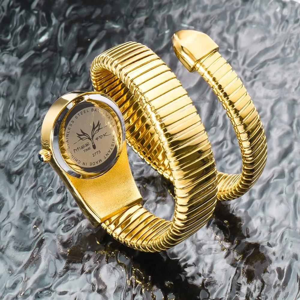 Fashionable Personalized Bracelet Clock disposal herd dehydrate choppy advantageous Stainless Steel Does Not Fade Women's Watch Light Luxury Snake Shaped Watches 