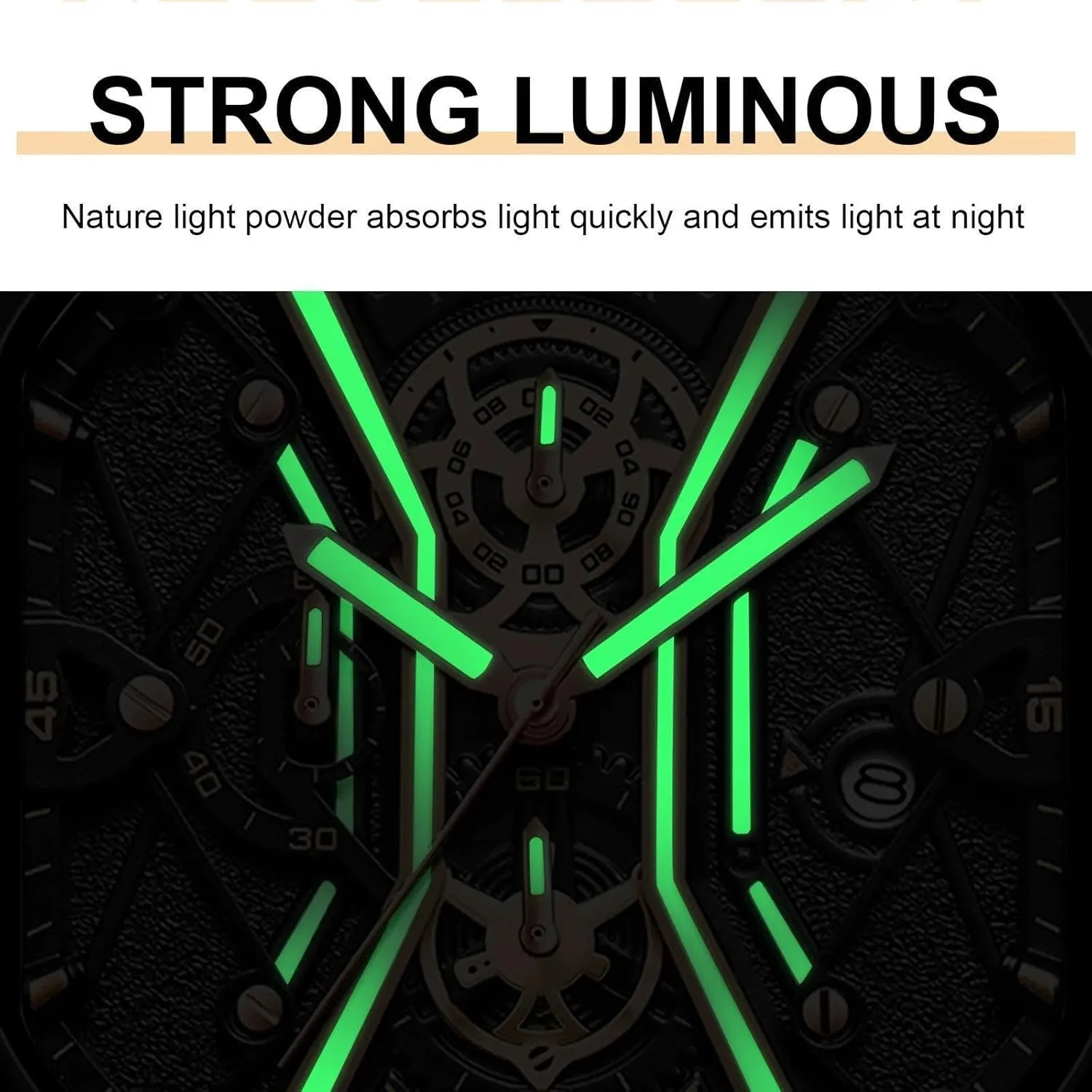 ferment pleasantly weave revolution export belie Stainless Steel Waterproof Luminous Date Men Watches Fashion Square Dial Chronograph Quartz Watch Men Luxury 
